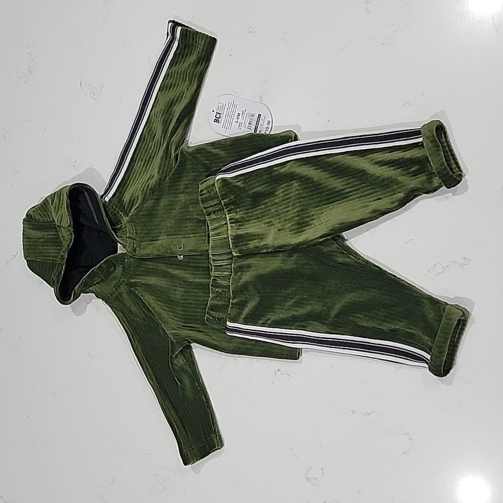 Corduroy Button Up Hoodie and Matching Pants Set